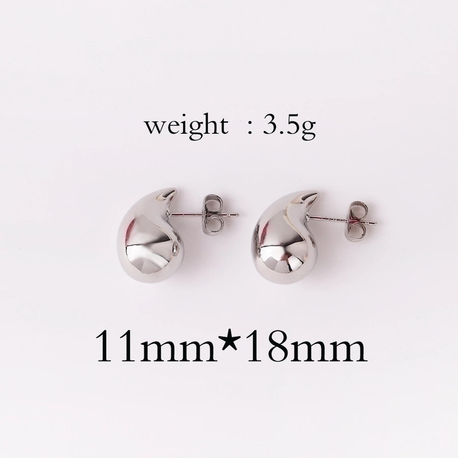 Water droplets plating copper ear studs