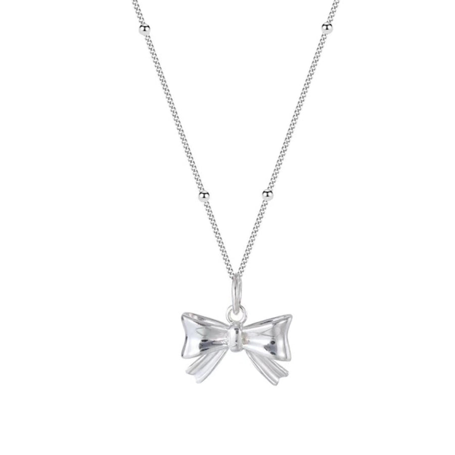 925 Sterling Silver Bow Knot Necklace
