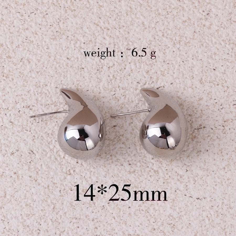 Water droplets plating copper ear studs