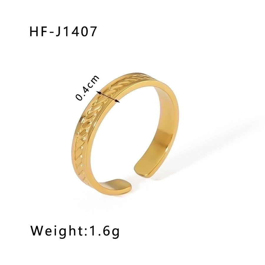 Stainless Steel 18K Gold Plated Geometric Open Rings