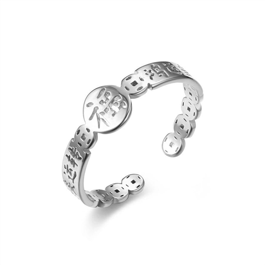 18K Gold Plated Inlay Open Ring