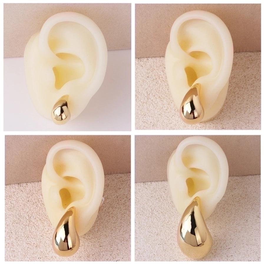 Water droplets plating copper ear studs