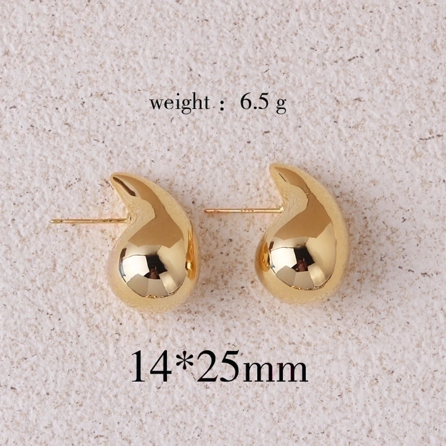 Water droplets plating copper ear studs