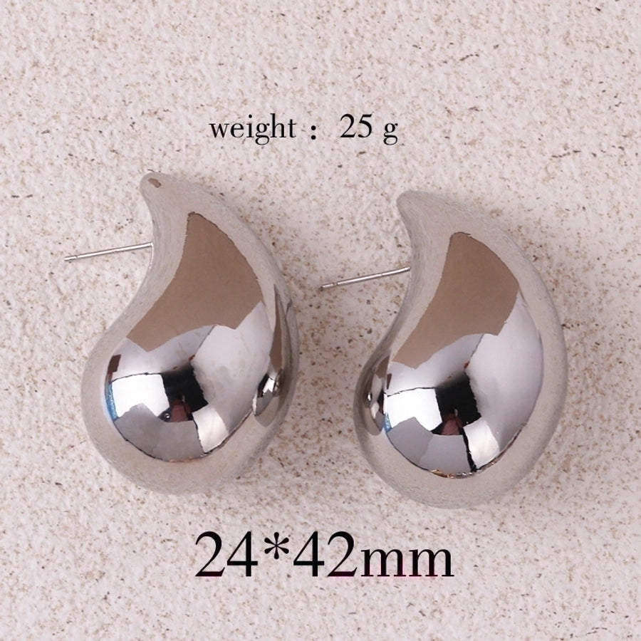 Water droplets plating copper ear studs