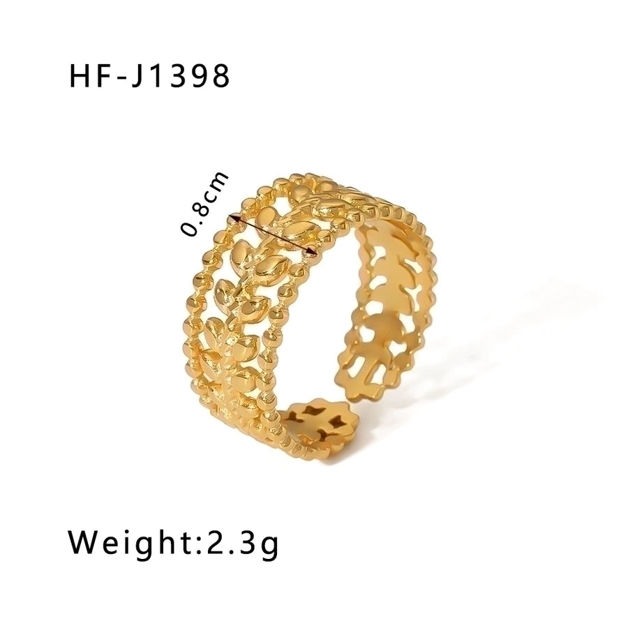 Stainless Steel 18K Gold Plated Geometric Open Rings