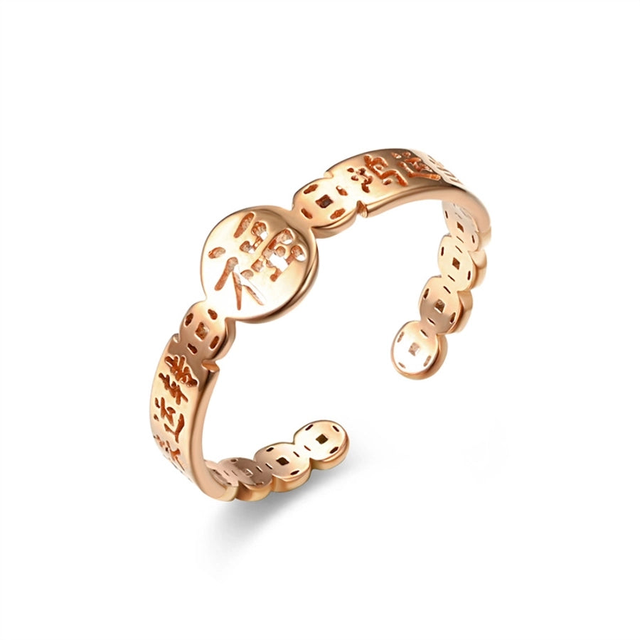 18K Gold Plated Inlay Open Ring