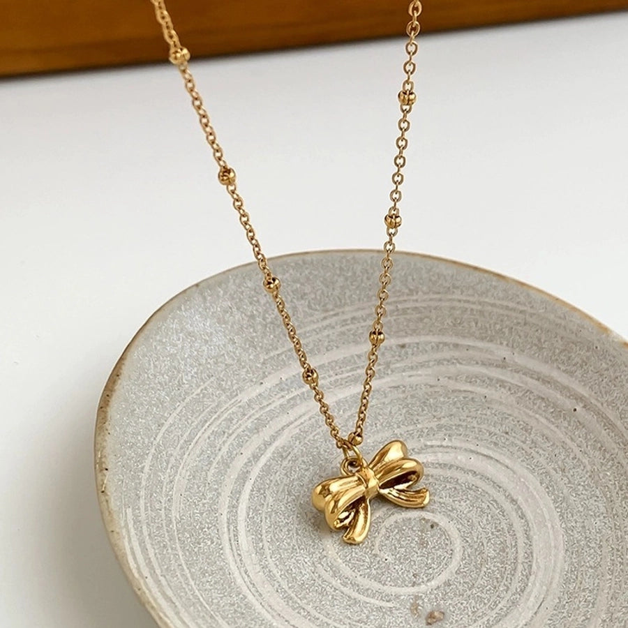 925 Sterling Silver Bow Knot Necklace