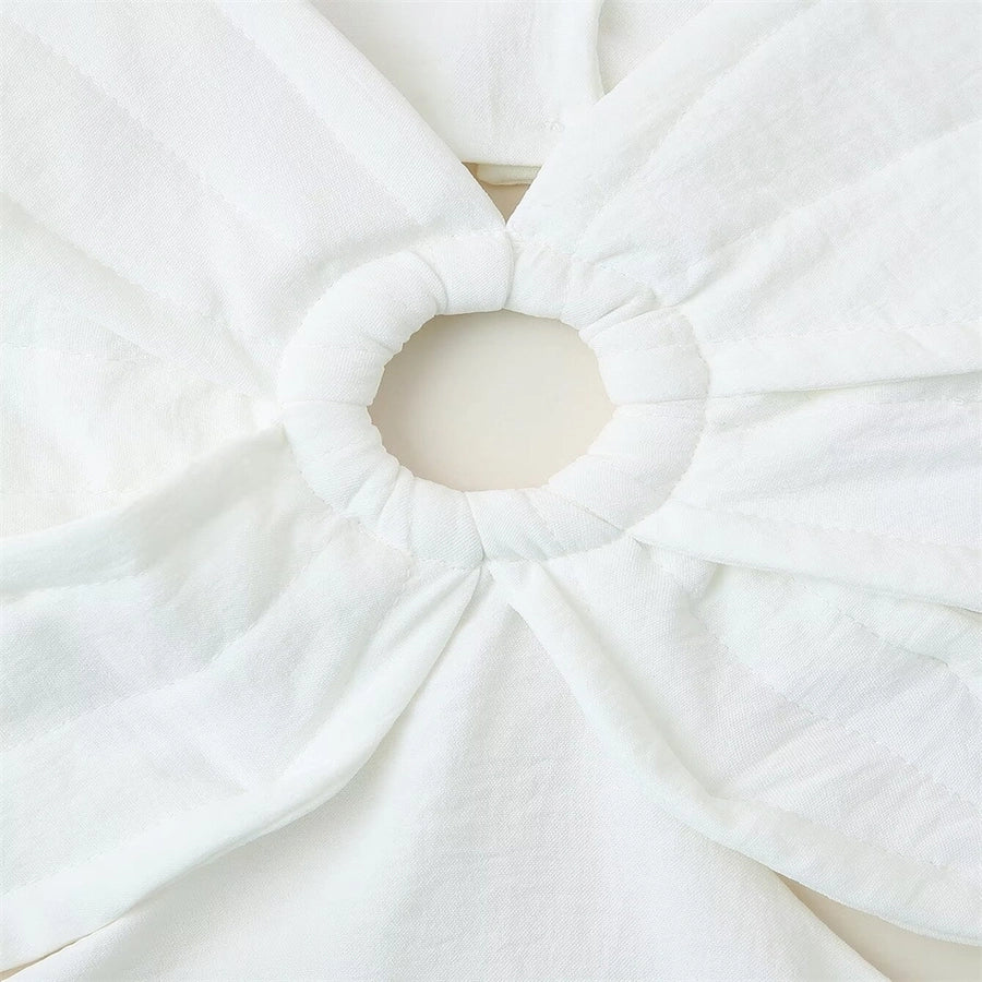 White flower topped maxi dress