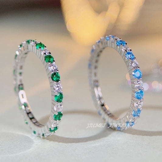 925 Sterling Silver Zircon Circle Rings