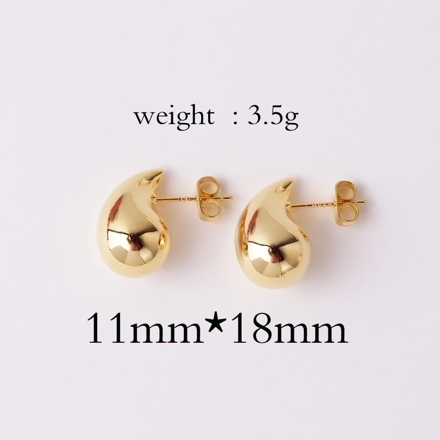 Water droplets plating copper ear studs