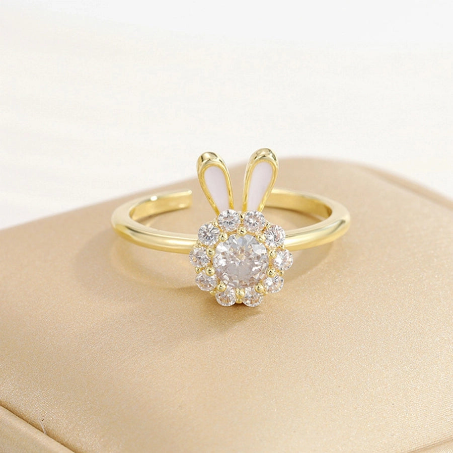 18K Gold Plated Inlay Open Ring