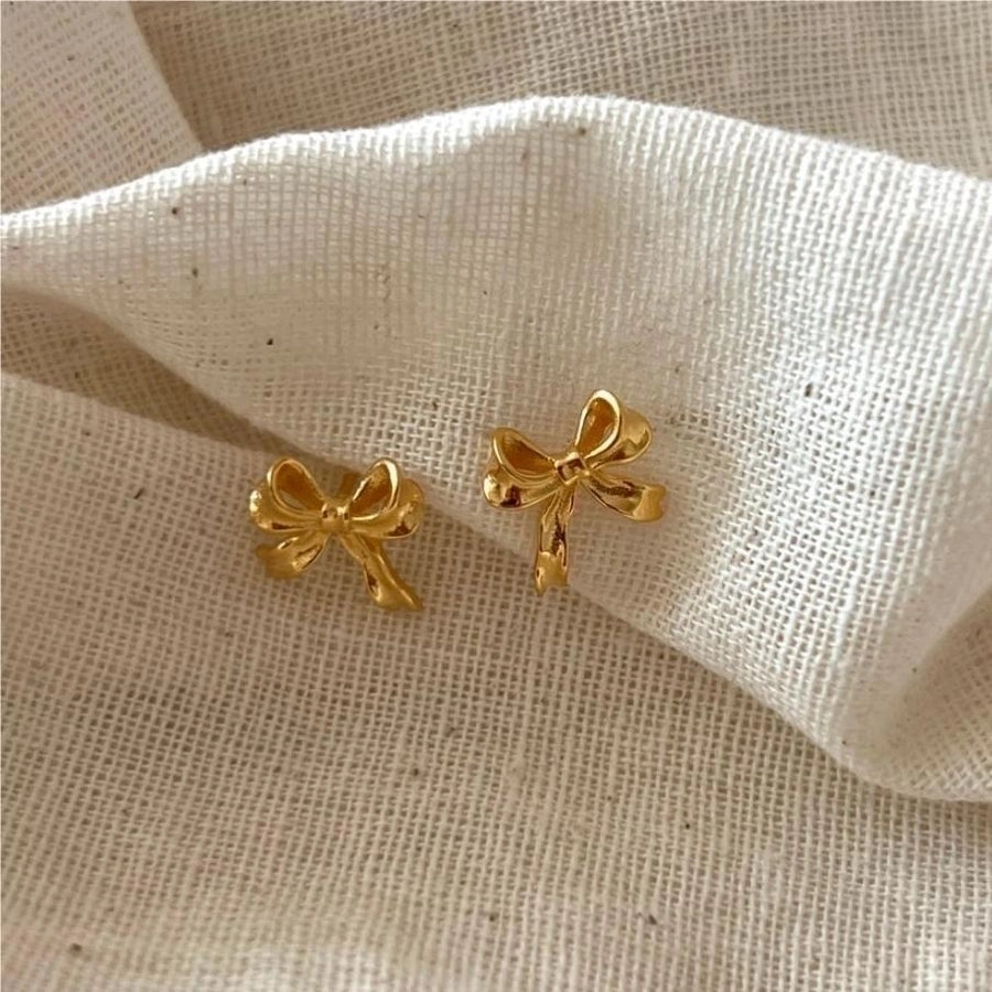 1 Pair 925 Sterling Silver Bow Knot Ear Studs