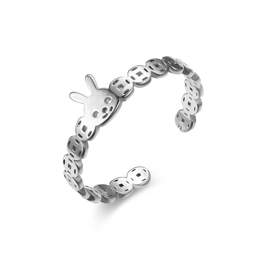 18K Gold Plated Inlay Open Ring