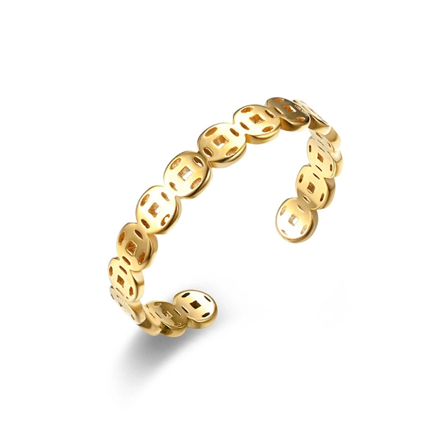 18K Gold Plated Inlay Open Ring