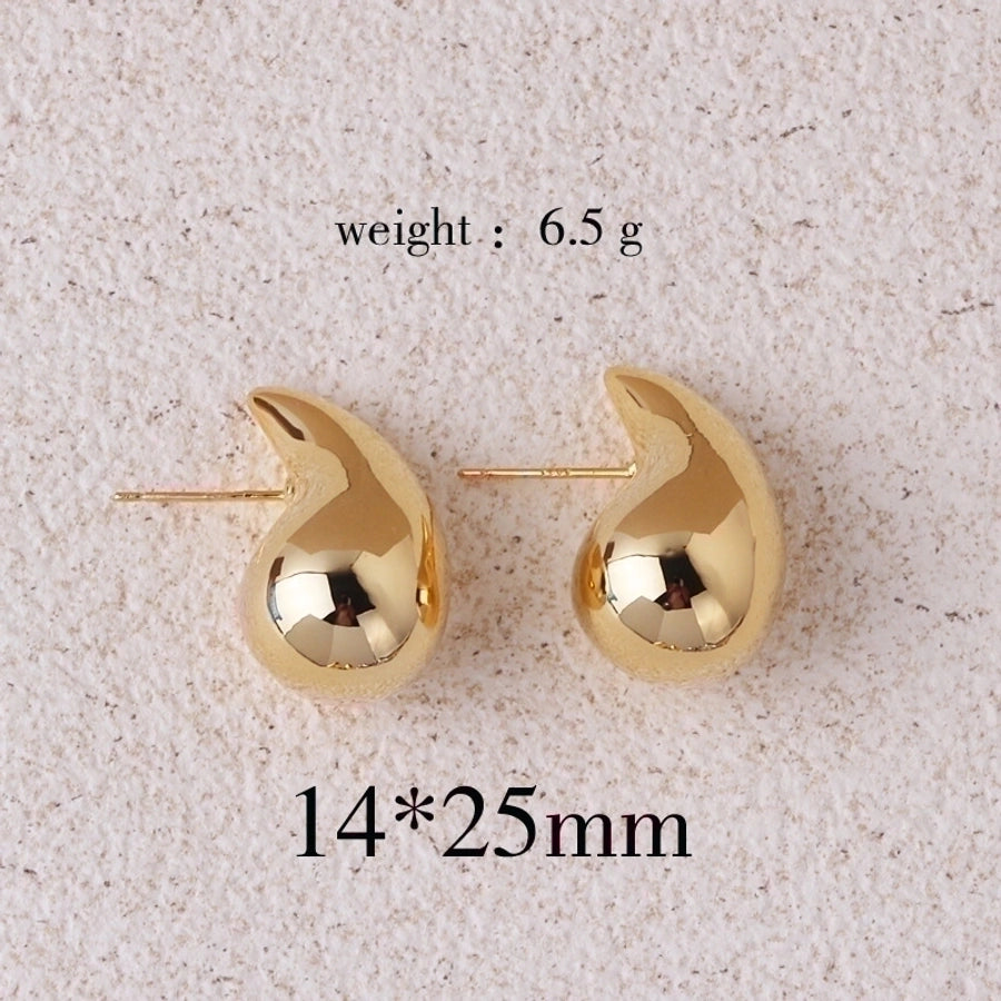 Water droplets plating copper ear studs