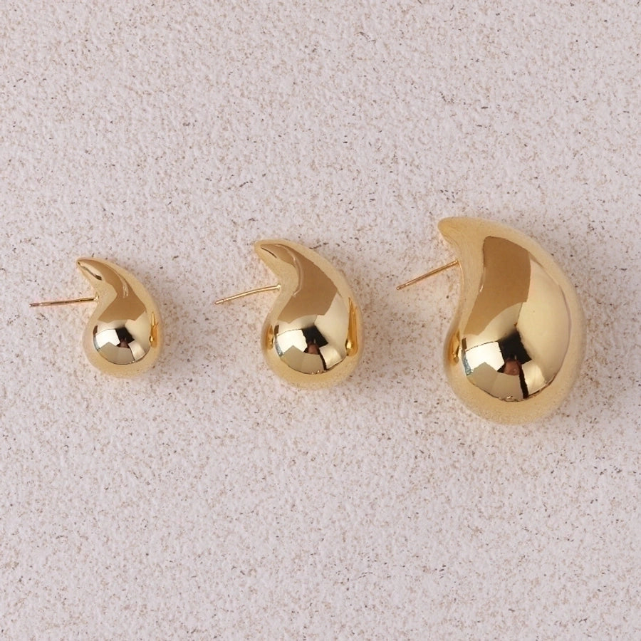 Water droplets plating copper ear studs