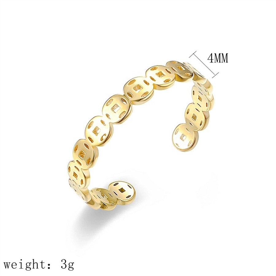 18K Gold Plated Inlay Open Ring