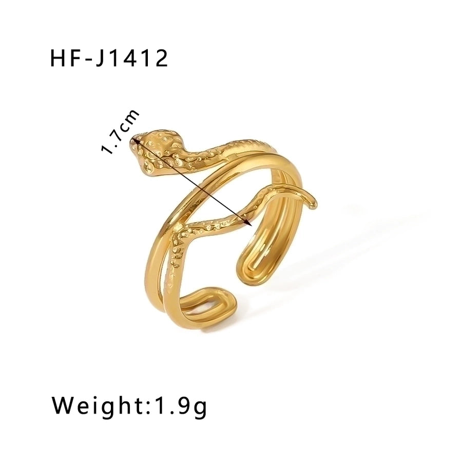 Stainless Steel 18K Gold Plated Geometric Open Rings