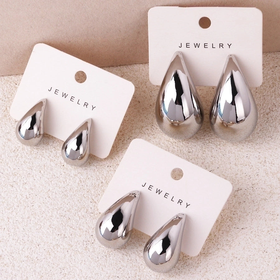 Water droplets plating copper ear studs