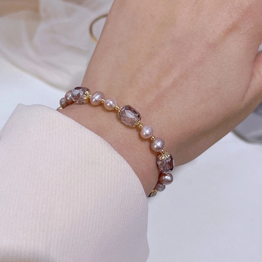 Round pearl beaded bracelet