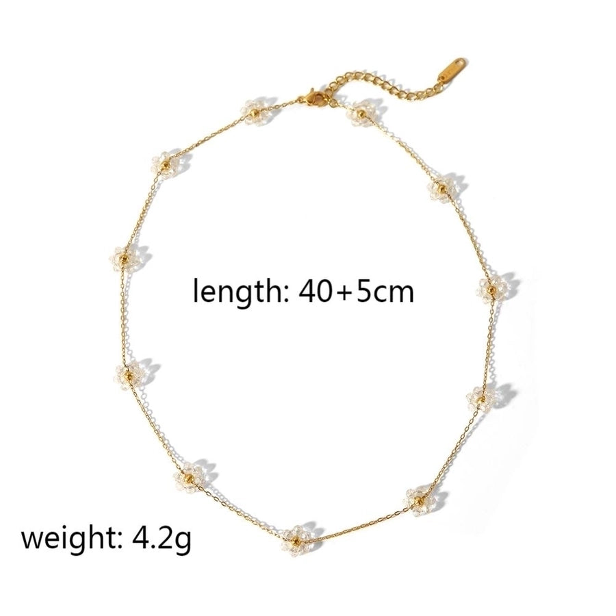 Stainless Steel 18K Gold Plated Simple Style Polishing Plating Flower Bracelets Anklet Necklace