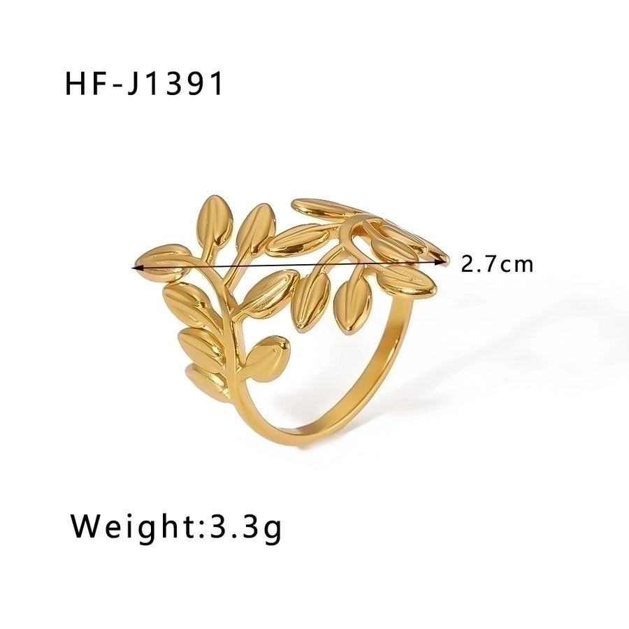 Stainless Steel 18K Gold Plated Geometric Open Rings