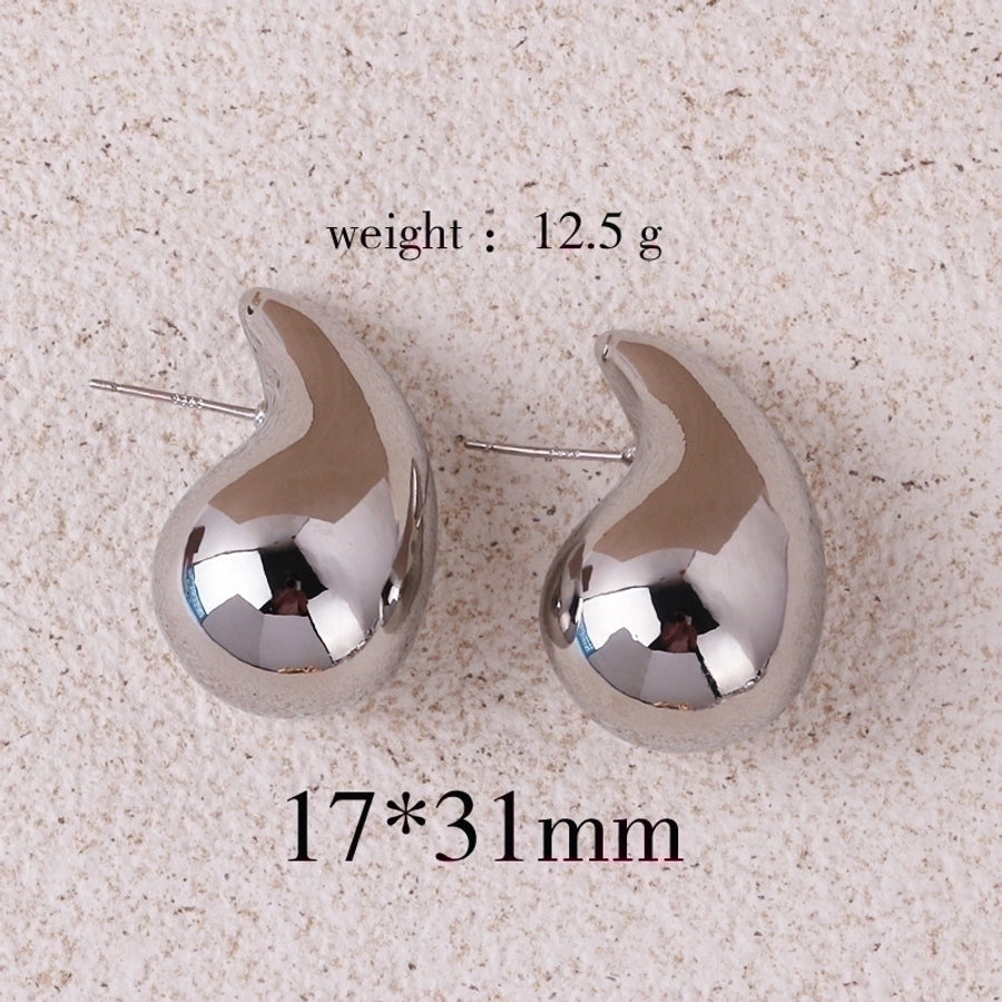 Water droplets plating copper ear studs