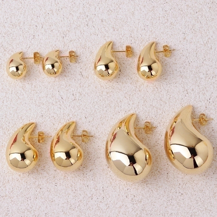 Water droplets plating copper ear studs