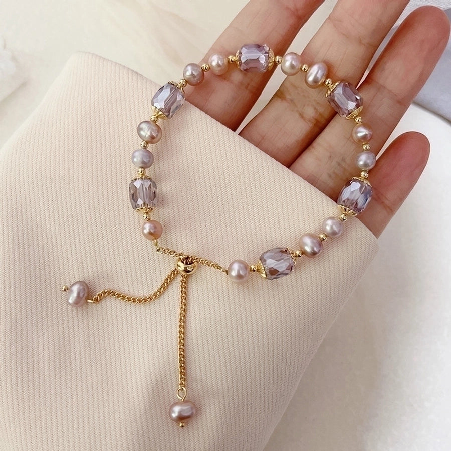 Round pearl beaded bracelet