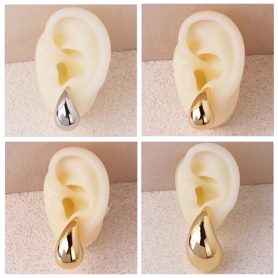 Water droplets plating copper ear studs